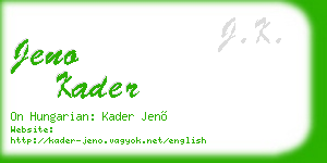 jeno kader business card